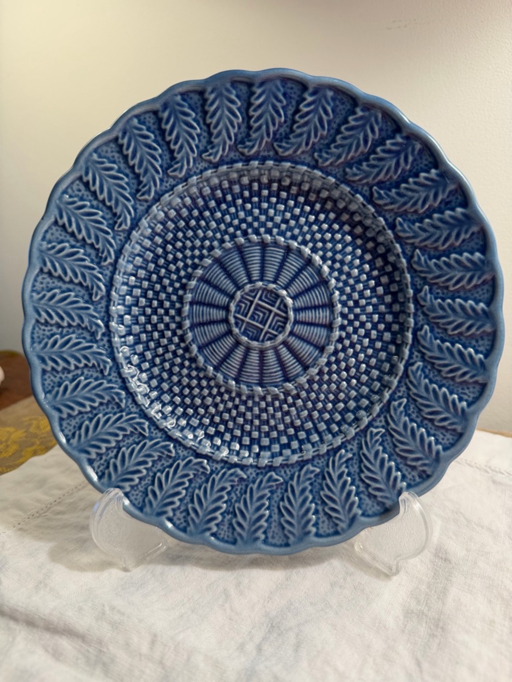 Bordallo Pinheiro Blue Basketweave Salad Plate
